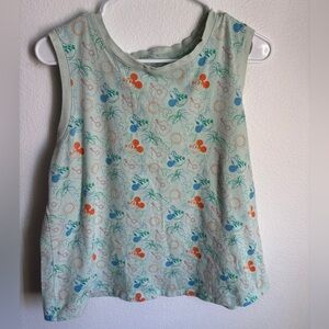 Disney Mint Green Tank Top Minnie Mouse Vacation Print Size Large